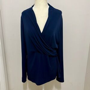 Charter Club Deep Blue Wrap Blouse